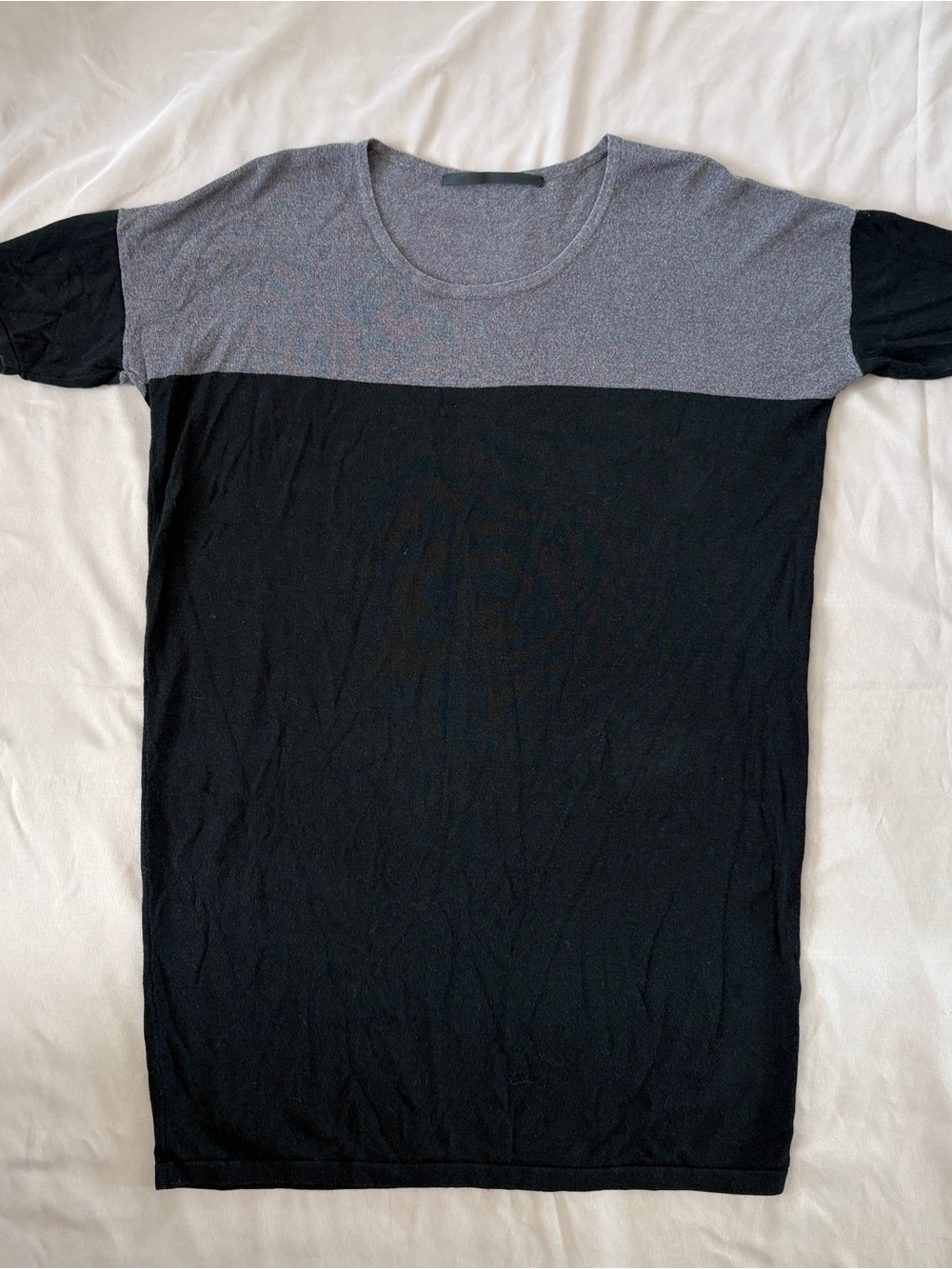 Giordano Ladies Black Gray Colorblock Puff Sleeve Dress Size Unknown